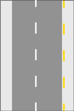 M13a - Linha descontínua sobre o bordo do passeio