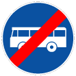 D12 - Fim da via reservada a veículos de transporte público