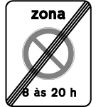 G7b - Fim de zona de paragem e estacionamento proibidos